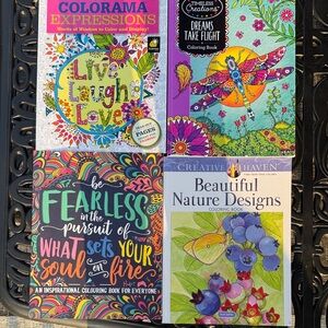 Coloring Book Set with Inspirational Designs